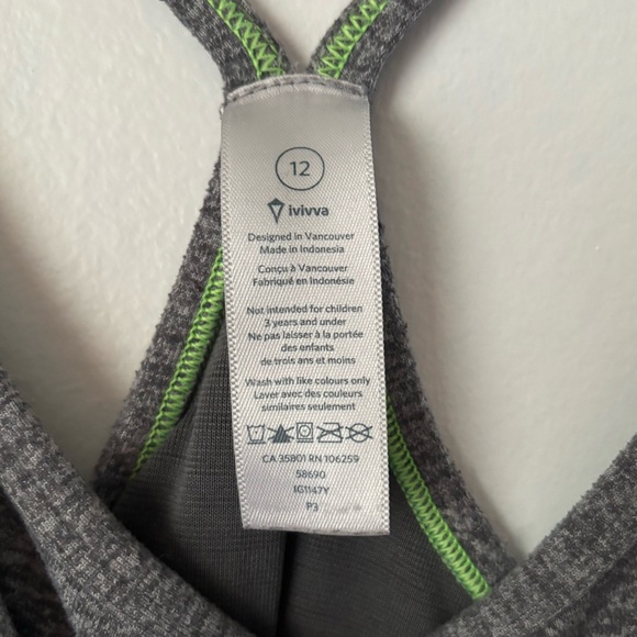 Lululemon Ivivva Grey and Green Athletic Tank Top - Long - Picture 4 of 7